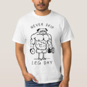 Leg Day - Funny Gym Mops T-Shirt (Vorderseite)