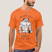 Leg Day - Funny Gym Mops T-Shirt (Vorderseite)