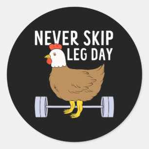 Leg Day Funny Gym Übung Fitness Männer nie überspr Runder Aufkleber