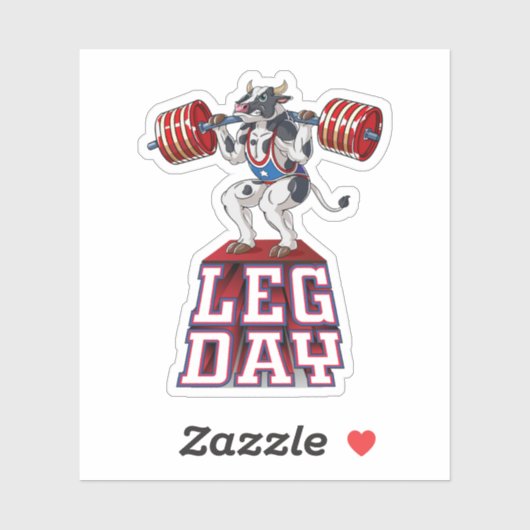 Leg-Day Kuh Gewicht Lifting Squat Gym. Perfect des Aufkleber (Blatt)