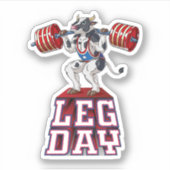 Leg-Day Kuh Gewicht Lifting Squat Gym. Perfect des Aufkleber (Vorderseite)