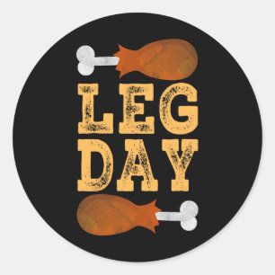 Leg Day Thanksgiving-Kostüm Gym Pilger Glücklich T Runder Aufkleber