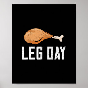 Leg Day Thanksgiving-Kostüm Pilger Truthahn-Tag Lu Poster