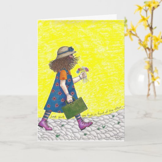 Leg nur einen Fuß vor den anderen Karte (Gelbe Blume)