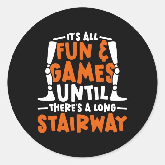 Leg Prosthetic Runder Aufkleber (Vorderseite)