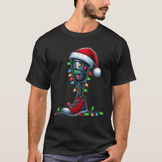 Leg Prosthetics Amputee Amputation Xmas Unisex Ad T-Shirt (Vorderseite)