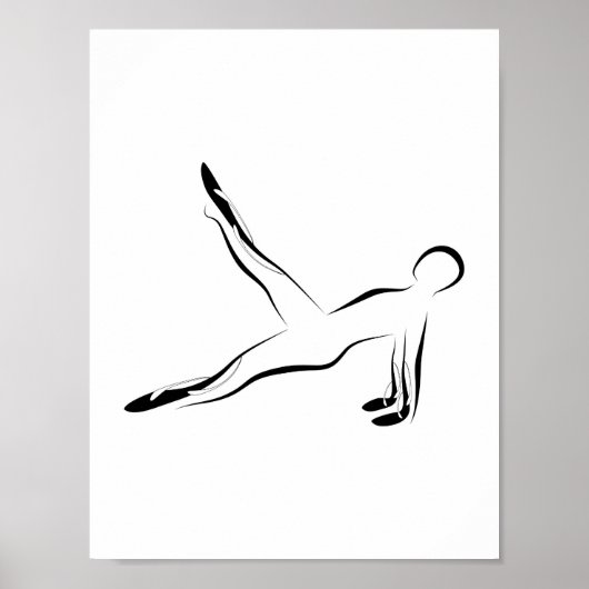 Leg Pull Pilates Pose Abstrakt Pilates Poster (Vorne)