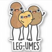 Leg-umes Funny Legume Pun Aufkleber (Vorderseite)