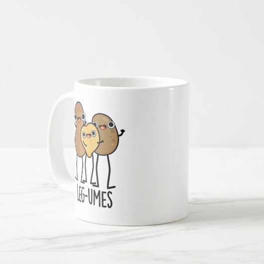Leg-umes Funny Legume Pun Kaffeetasse (Vorderseite Links)