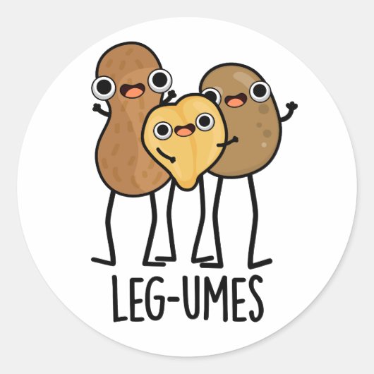 Leg-umes Funny Legume Pun Runder Aufkleber (Vorderseite)