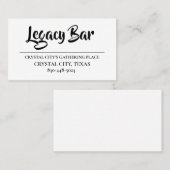 LEGACY BAR BUSINESS CARDS VISITENKARTE (Vorne/Hinten)