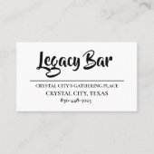 LEGACY BAR BUSINESS CARDS VISITENKARTE (Vorderseite)
