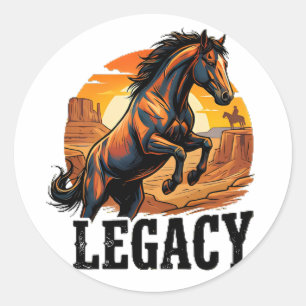 Legacy Wild Horse Hoodie – Western Canyon Sonnenun Runder Aufkleber