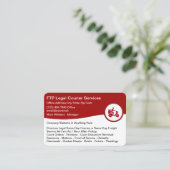 Legal Courier Services Business Cards Visitenkarte (Stehend Vorderseite)