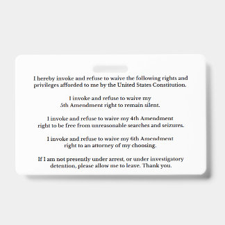 Legal Rights And Privileges Card Ausweis