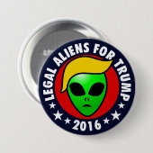 Legale Außerirdische für Donald- Trumppräsidenten Button (Vorne & Hinten)