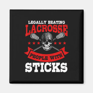 Legale Besiegung von Personen mit Sticks Lacrosse Magnet