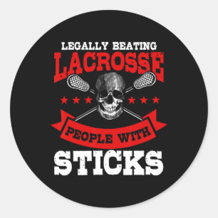 Legale Besiegung von Personen mit Sticks Lacrosse Runder Aufkleber