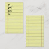 Legaler Notizblock Visitenkarte (Vorne/Hinten)