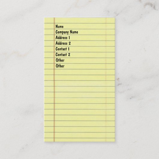 Legaler Notizblock Visitenkarte (Vorderseite)