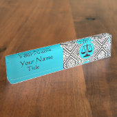 LEGALES BÜRO, RECHTSANWALTS-AQUAMARINER BLAUER NAMENSPLAKETTE (Seite)