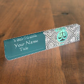 LEGALES BÜRO, RECHTSANWALTS-AQUAMARINER BLAUES NAMENSPLAKETTE (Seite)