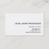 Legales Textverarbeitungsgerät der modernen Visitenkarte (Rückseite)