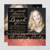 Legales und blondes elegantes und lustiges einladung (Vorne/Hinten)