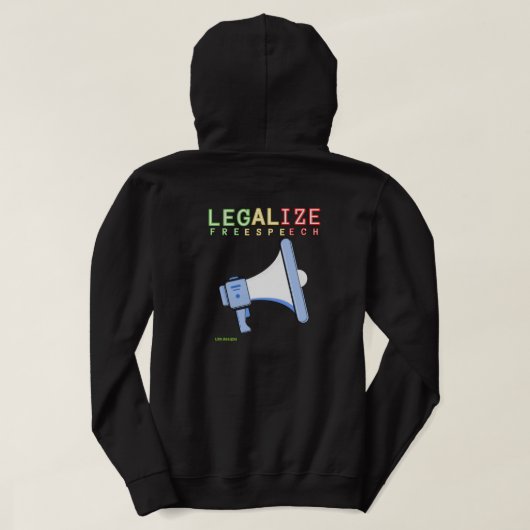 "LEGALIZE FREE SPEECH" Schuhpulli Hoodie (Design Rückseite)