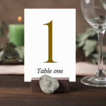 legant Gold Minimalist Wedding Table Number Sign