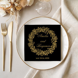 legant Vintage French Gold Floral Serviette