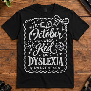 Legasthenie-Bewusstsein Oktober Wir tragen Rot Unt T-Shirt