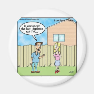 Legasthenie-Cartoonist Lustige Geschenke T-Shirts Magnet