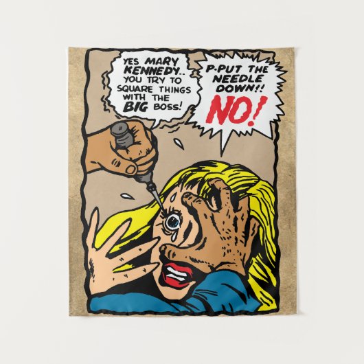 "Lege die Nadel ab!" Wandteppiche (Vorderseite)