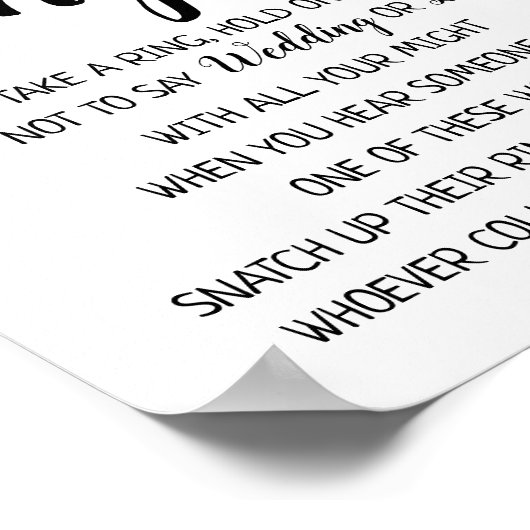 Lege einen Ring auf sein Brautparty-Marsala-Schild Poster (Ecke)