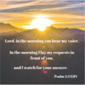 Lege meine Sorgen vor Gott Psalm 5:3 Bibel. Aufkleber (Vorderseite)