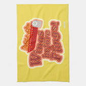 Lege Wings Before Flings Funny Chicken Motto Geschirrtuch (Vertikal)