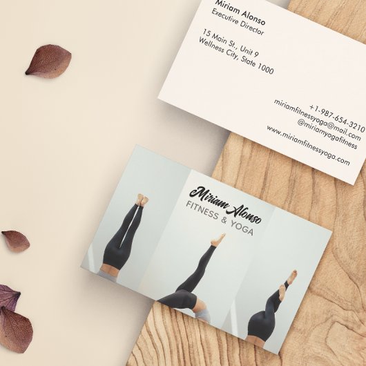 Lege Yoga Posen Fitness & Yoga White Business Card Visitenkarte