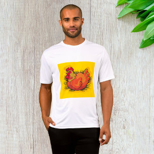 Legehenne auf Nest Helle Farmhof-Henne T-Shirt