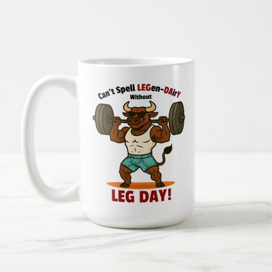 Legen-Dairy Leg Day – Funny Bull Squat Workout Kaffeetasse (Links)
