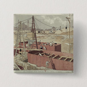 Legen der Grundsteine für den Eiffelturm Button