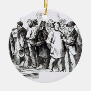 Legen Sie Baggers, späte 1860s mit Teppich aus Keramik Ornament