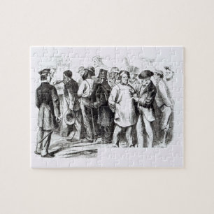 Legen Sie Baggers, späte 1860s mit Teppich aus Puzzle