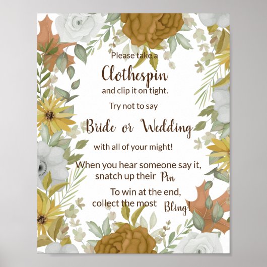 Legen Sie ein Kleidungsstück Button Boho Herbst Du Poster (Vorne)