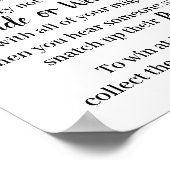 Legen Sie ein Kleidungsstück Button Lemons & Rose  Poster (Ecke)