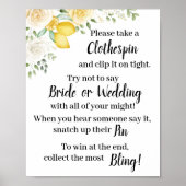 Legen Sie ein Kleidungsstück Button Lemons & Rose  Poster (Vorne)