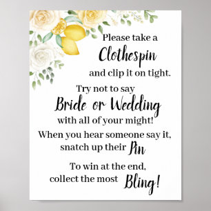 Legen Sie ein Kleidungsstück Button Lemons & Rose  Poster