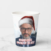 Legen Sie eine Weihnachtsmannmütze an | Funny Offi Pappbecher (Rückseite)