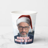 Legen Sie eine Weihnachtsmannmütze an | Funny Offi Pappbecher (Vorderseite)