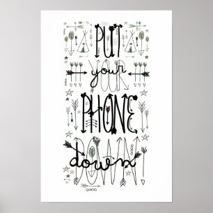 Legen Sie Ihr Telefon ab (Regenbogenfarbe) Poster